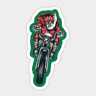 Santa Motorcycle Riding Bike Design Sticker